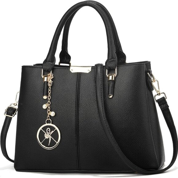 Purse and Handbags for Women 3 Zip Compartments Tote Bag Designer Shoulder Purs